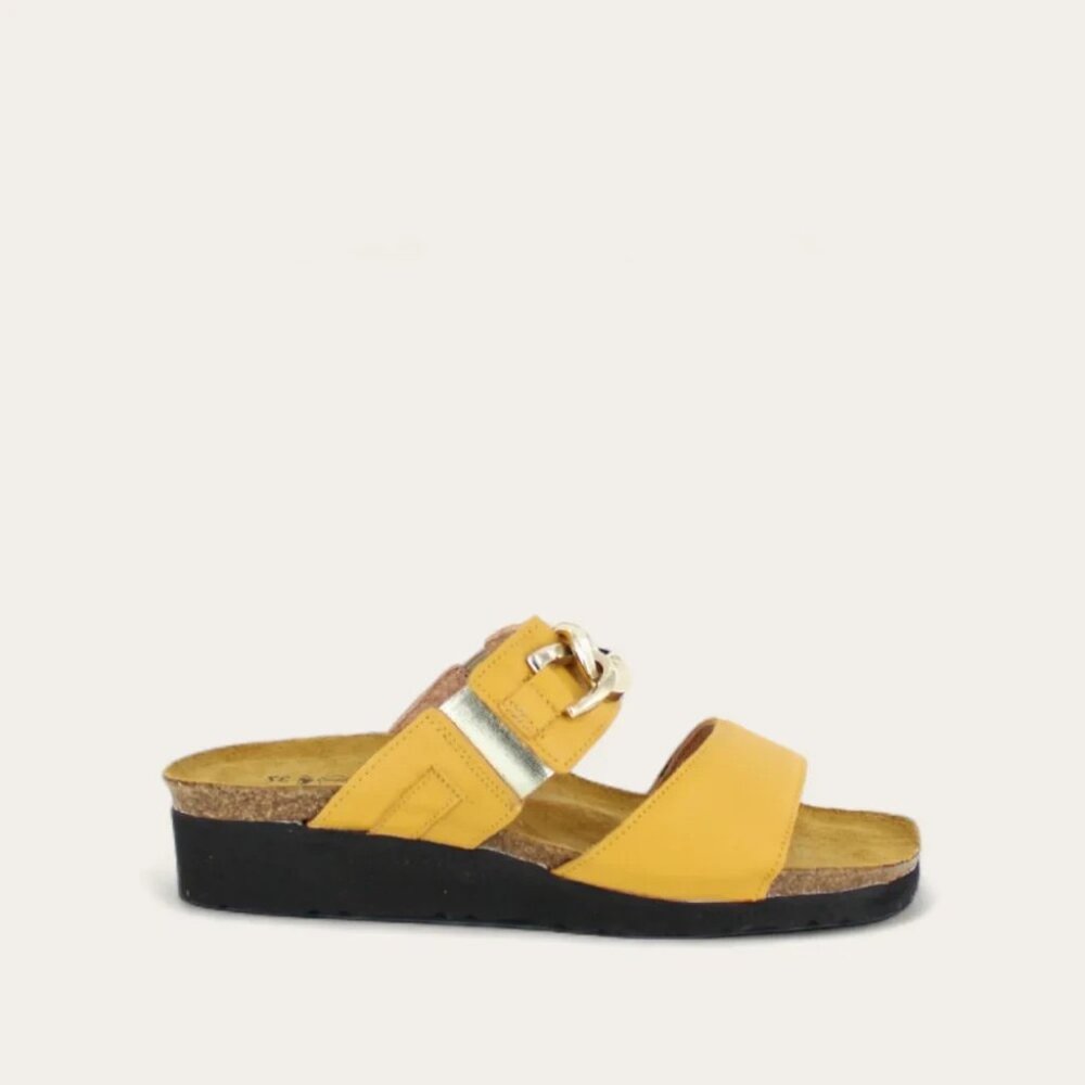 Naot Womens Sandals EU 38 US 7 Marigold Leather Victoria Slides Slip On NWOB